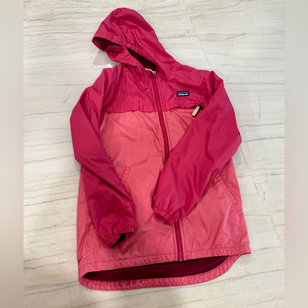 Patagonia Kids Two-Tone Pink Fleece Inside Windbreaker